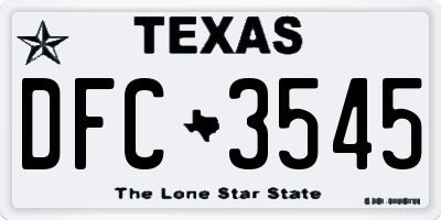 TX license plate DFC3545