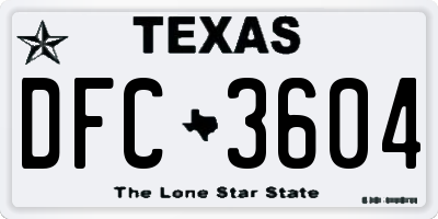 TX license plate DFC3604