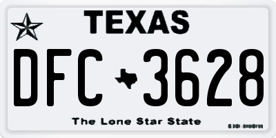 TX license plate DFC3628