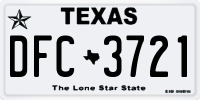TX license plate DFC3721
