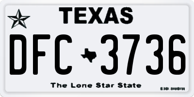 TX license plate DFC3736