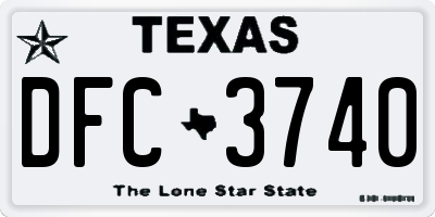 TX license plate DFC3740