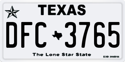 TX license plate DFC3765