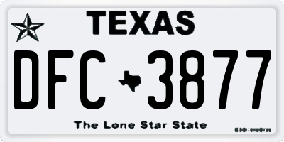 TX license plate DFC3877