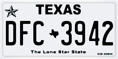TX license plate DFC3942