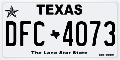 TX license plate DFC4073