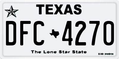 TX license plate DFC4270