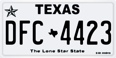TX license plate DFC4423