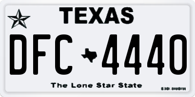TX license plate DFC4440
