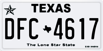 TX license plate DFC4617