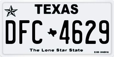 TX license plate DFC4629