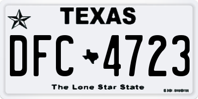 TX license plate DFC4723
