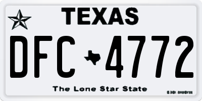 TX license plate DFC4772
