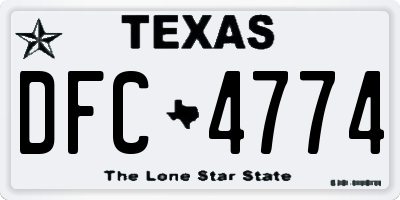 TX license plate DFC4774