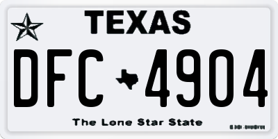 TX license plate DFC4904