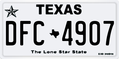 TX license plate DFC4907