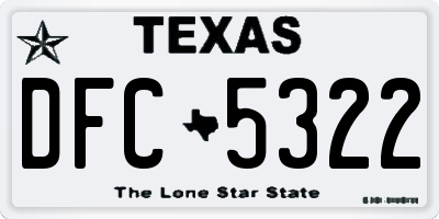 TX license plate DFC5322