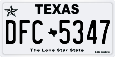TX license plate DFC5347