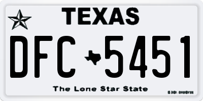 TX license plate DFC5451