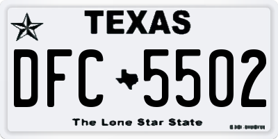 TX license plate DFC5502