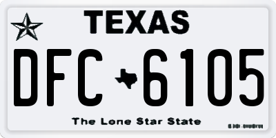 TX license plate DFC6105
