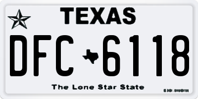 TX license plate DFC6118