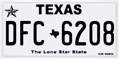 TX license plate DFC6208