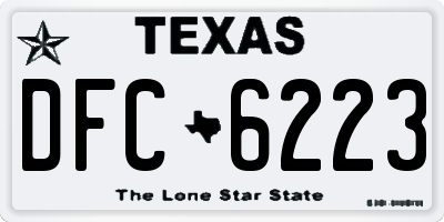 TX license plate DFC6223