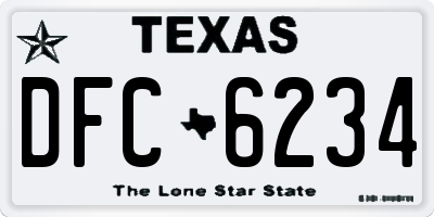 TX license plate DFC6234