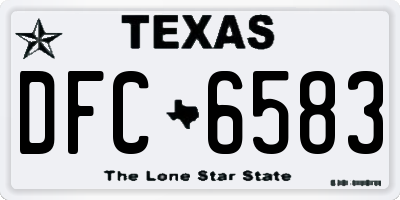 TX license plate DFC6583