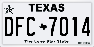 TX license plate DFC7014