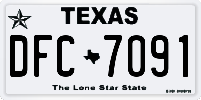 TX license plate DFC7091