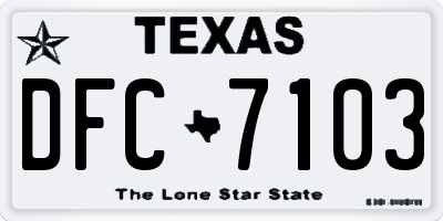 TX license plate DFC7103