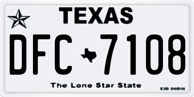 TX license plate DFC7108