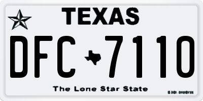 TX license plate DFC7110
