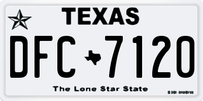 TX license plate DFC7120