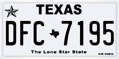 TX license plate DFC7195