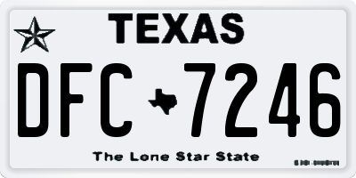 TX license plate DFC7246