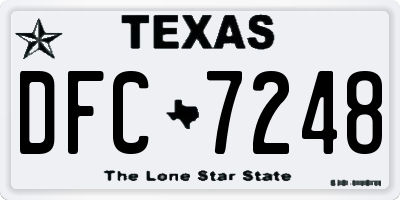 TX license plate DFC7248