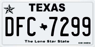 TX license plate DFC7299