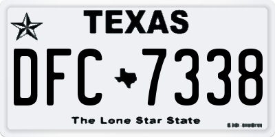 TX license plate DFC7338
