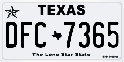 TX license plate DFC7365