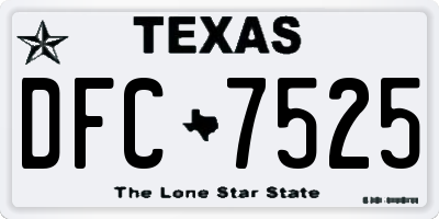 TX license plate DFC7525