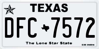 TX license plate DFC7572