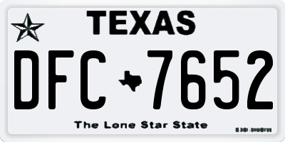 TX license plate DFC7652