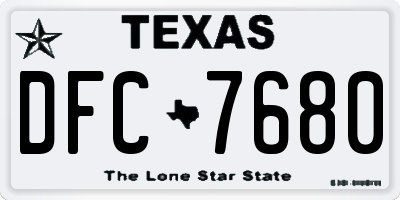 TX license plate DFC7680