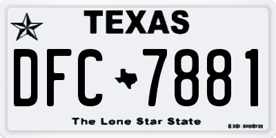 TX license plate DFC7881