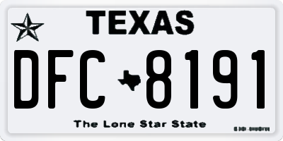 TX license plate DFC8191