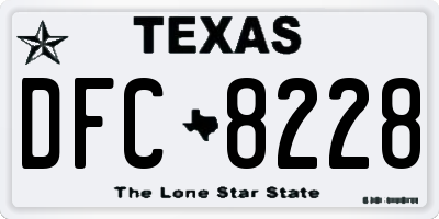 TX license plate DFC8228