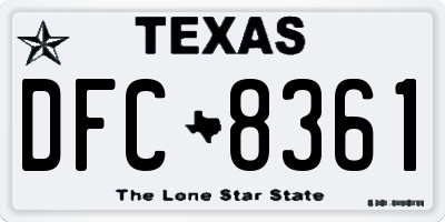 TX license plate DFC8361